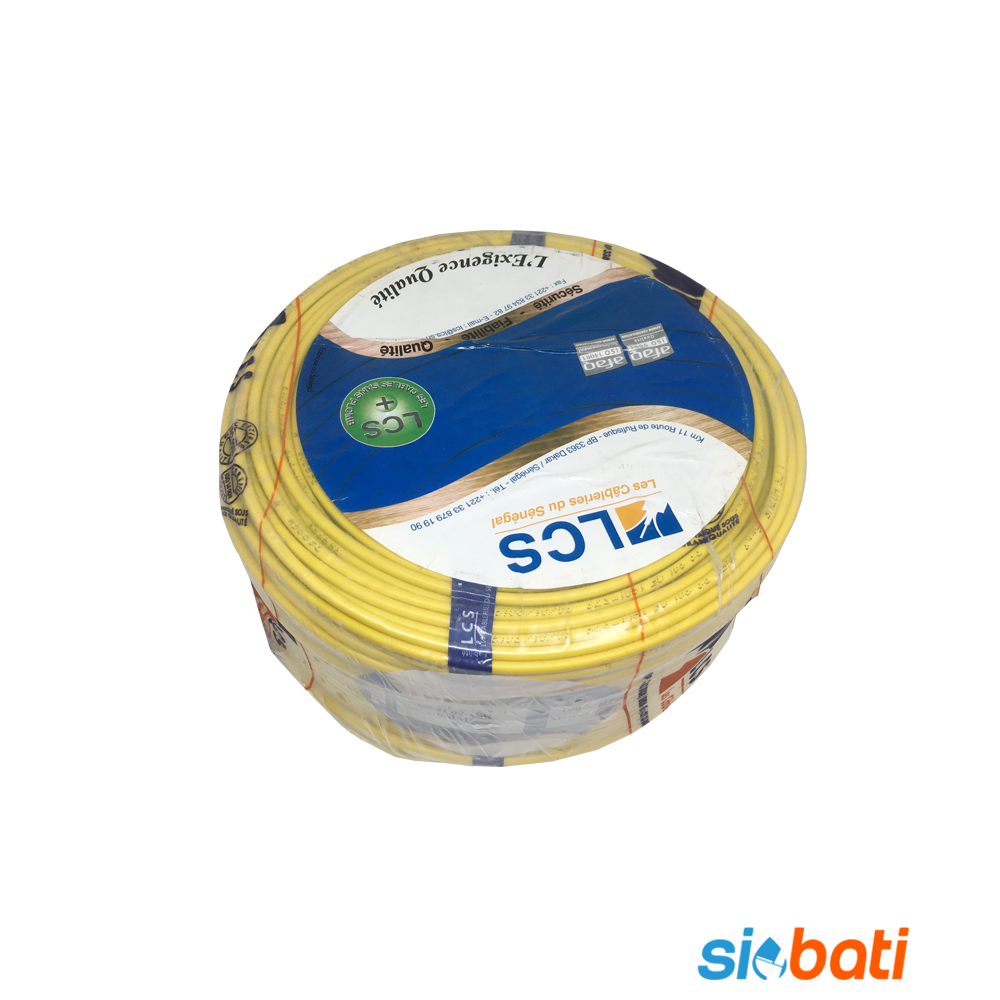 Rouleau Fil HO7VR 6mm² de 100m jaune 2