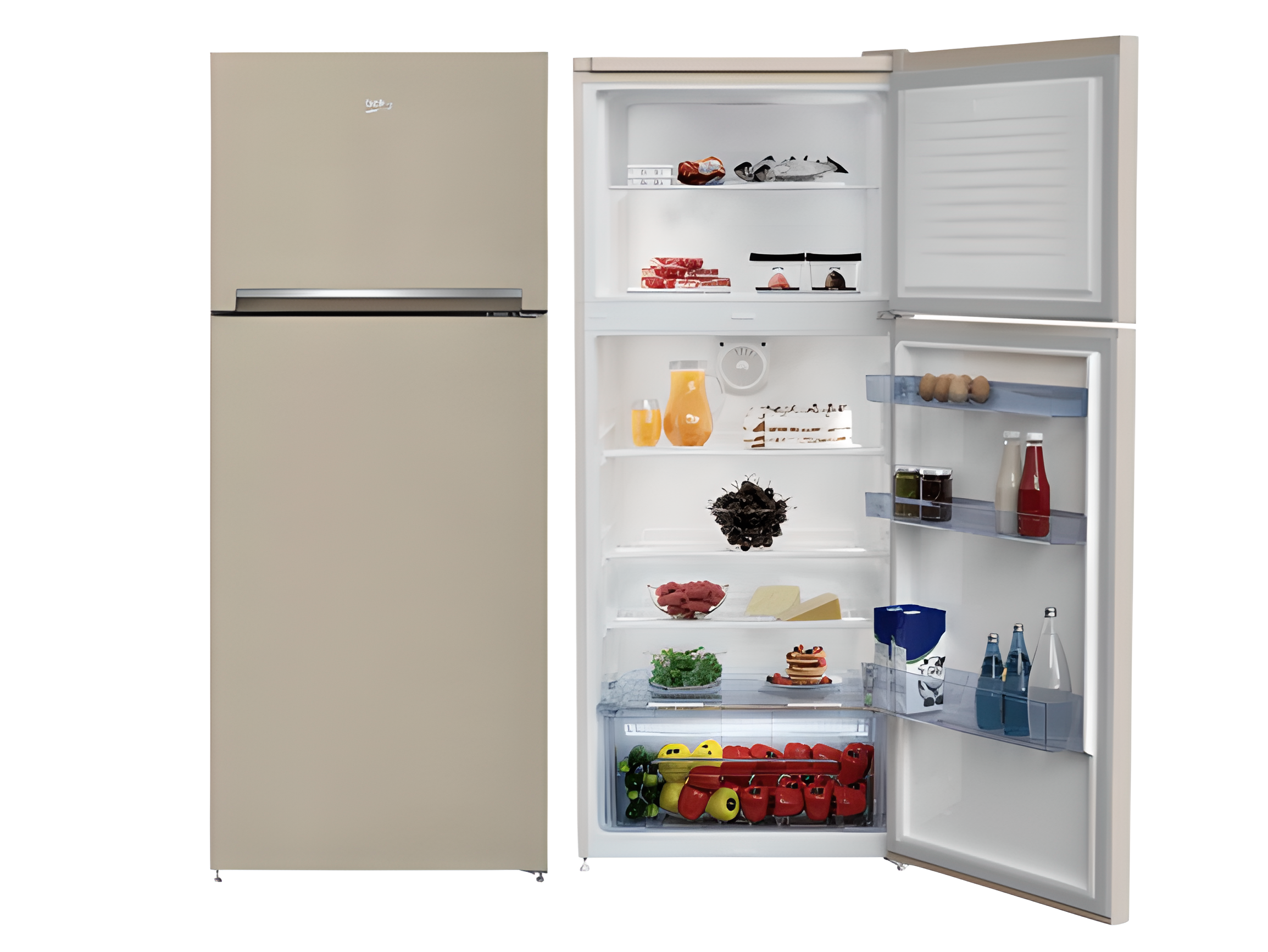 Réfrigerateur Beko 2 portes Defrost beige RDSE450K20B
