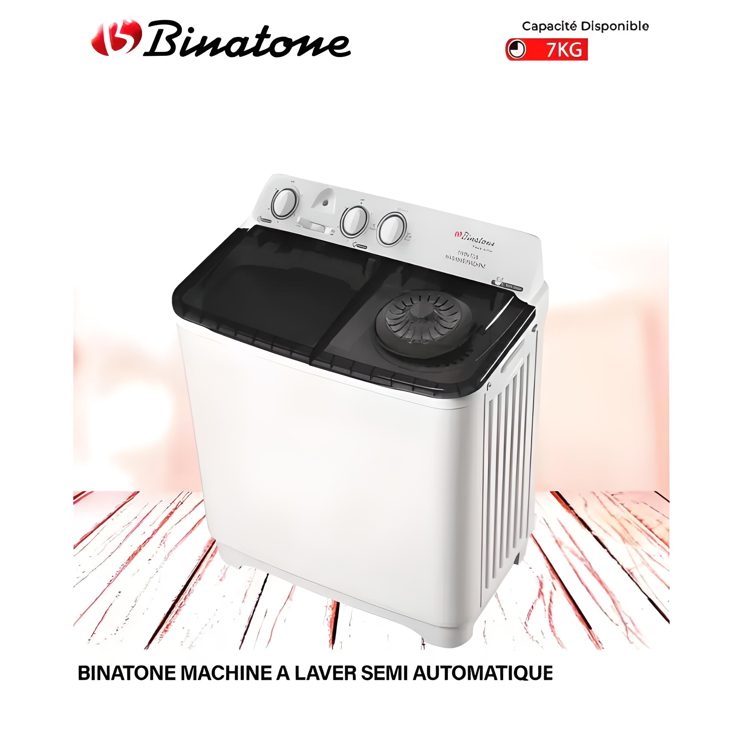 MACHINE A LAVER BINATONE 7KG SEMI AUTOMATIQUE BMW-070B