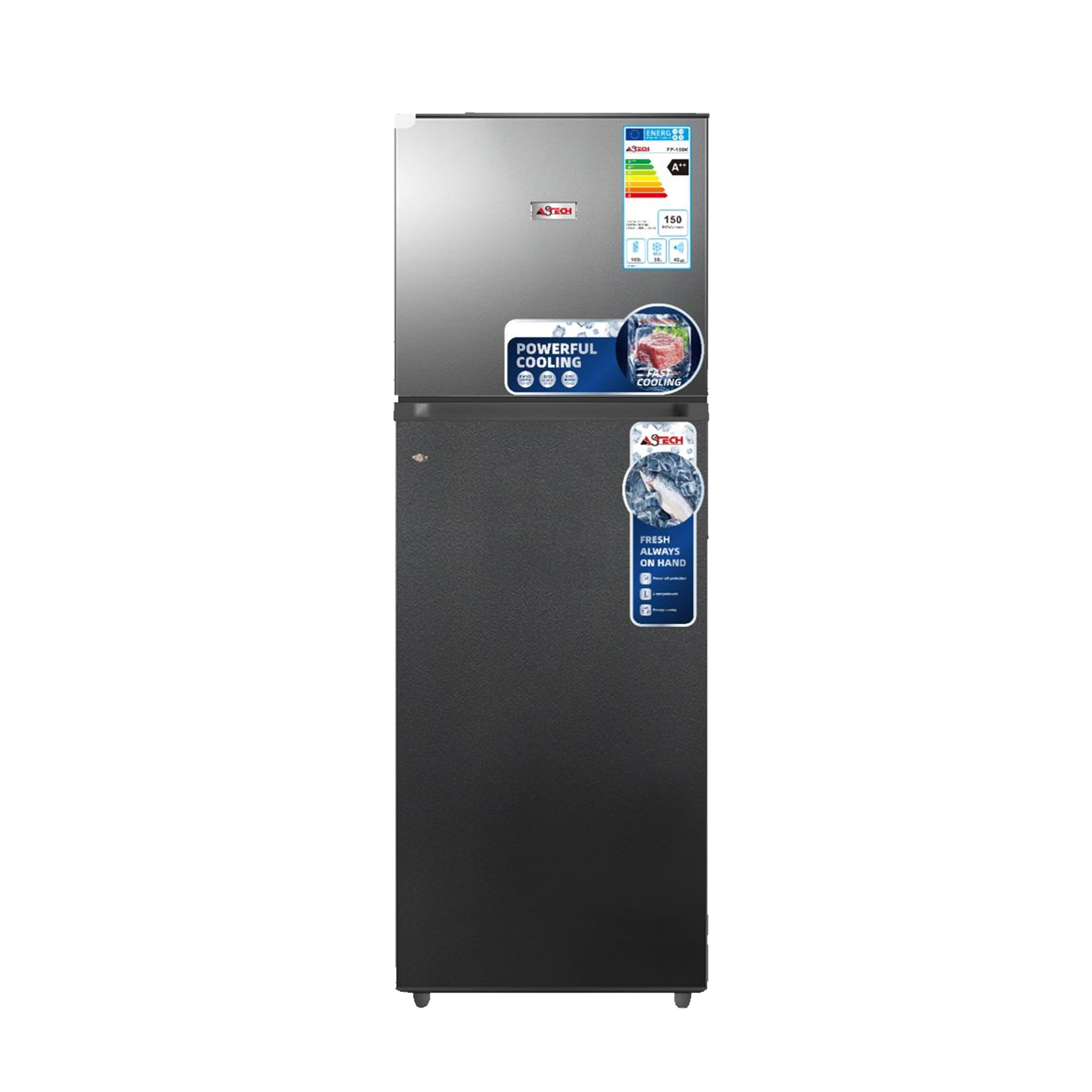Réfrigérateur Astech 2 Portes gris FP150K