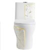 Chaise anglaise + Lavabo suspendu motif de marbre blanc et doré luxe