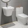 Chaise anglaise & Lavabo suspendu monobloc tout Blanc