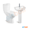 Chaise anglaise + Lavabo OCEAN avec robinet lavabo, siphon, abattant et mécanisme